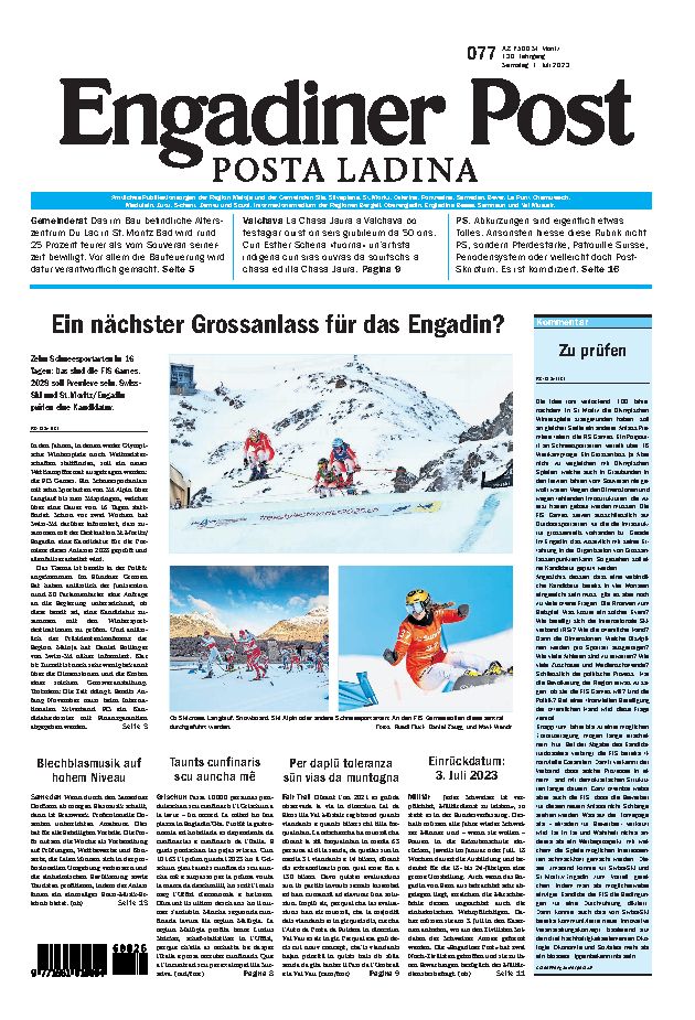 Engadiner Post Nr. 077 vom Samstag, 01.07.2023