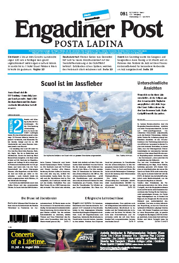 Engadiner Post Nr. 081 vom Donnerstag, 11.07.2024