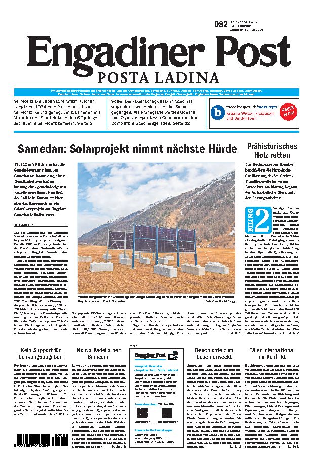 Engadiner Post Nr. 082 vom Samstag, 13.07.2024