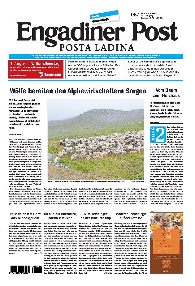 Engadiner Post Nr. 087 vom Donnerstag, 25.07.2024