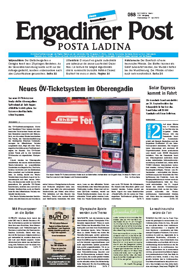 Engadiner Post Nr. 088 vom Donnerstag, 27.07.2023