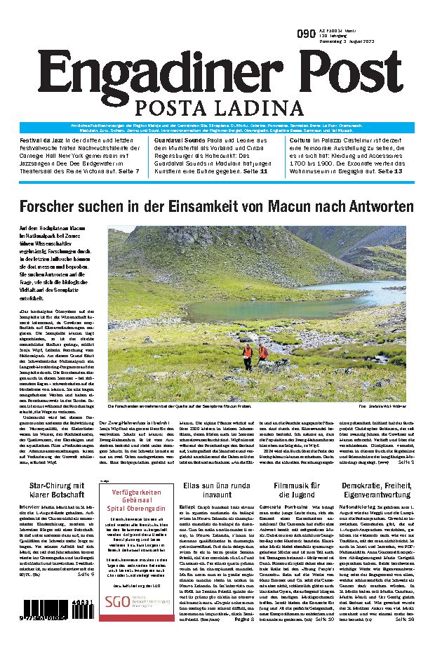 Engadiner Post Nr. 090 vom Dienstag, 01.08.2023