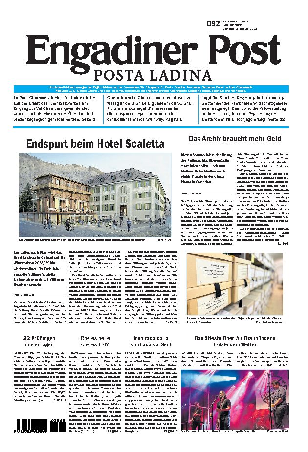 Engadiner Post Nr. 092 vom Dienstag, 08.08.2023