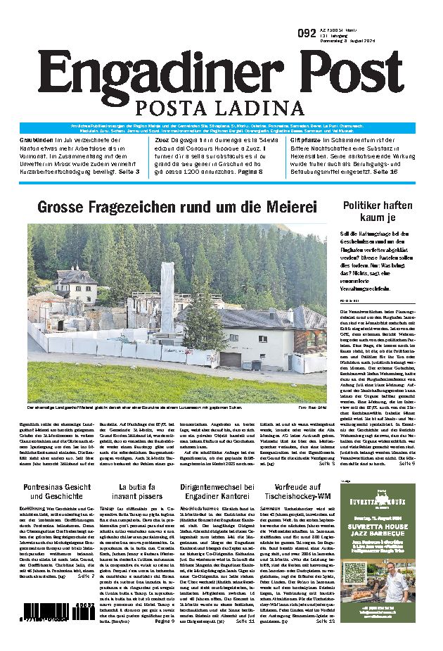 Engadiner Post Nr. 092 vom Donnerstag, 08.08.2024