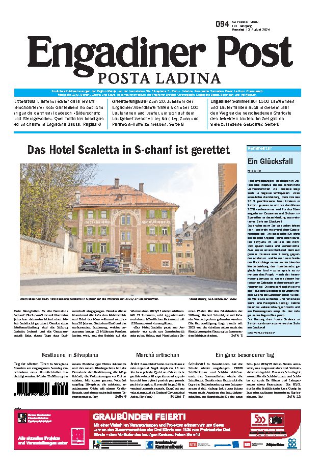 Engadiner Post Nr. 094 vom Dienstag, 13.08.2024