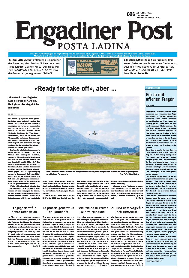 Engadiner Post Nr. 096 vom Dienstag, 19.08.2025