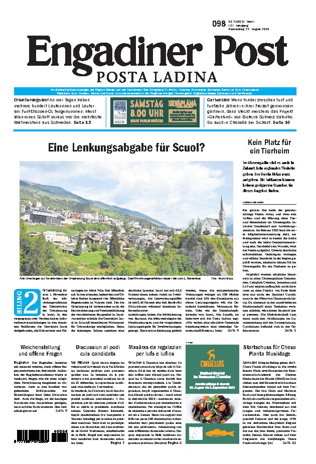 Engadiner Post Nr. 098 vom Donnerstag, 22.08.2024