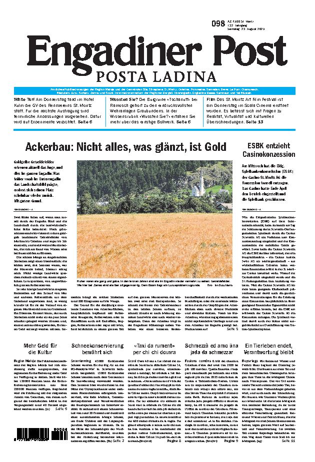 Engadiner Post Nr. 098 vom Samstag, 23.08.2025