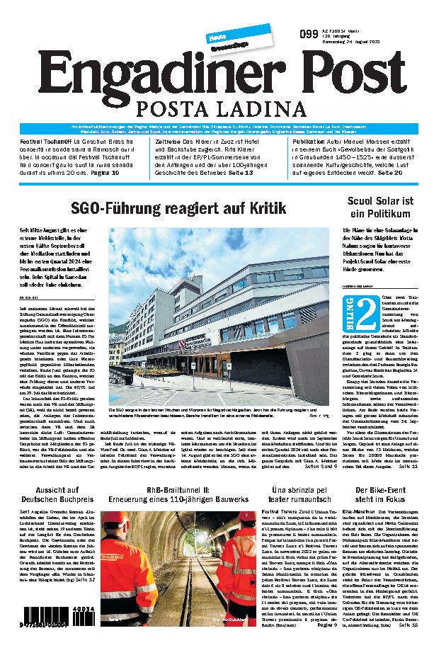 Engadiner Post Nr. 099 vom Donnerstag, 24.08.2023