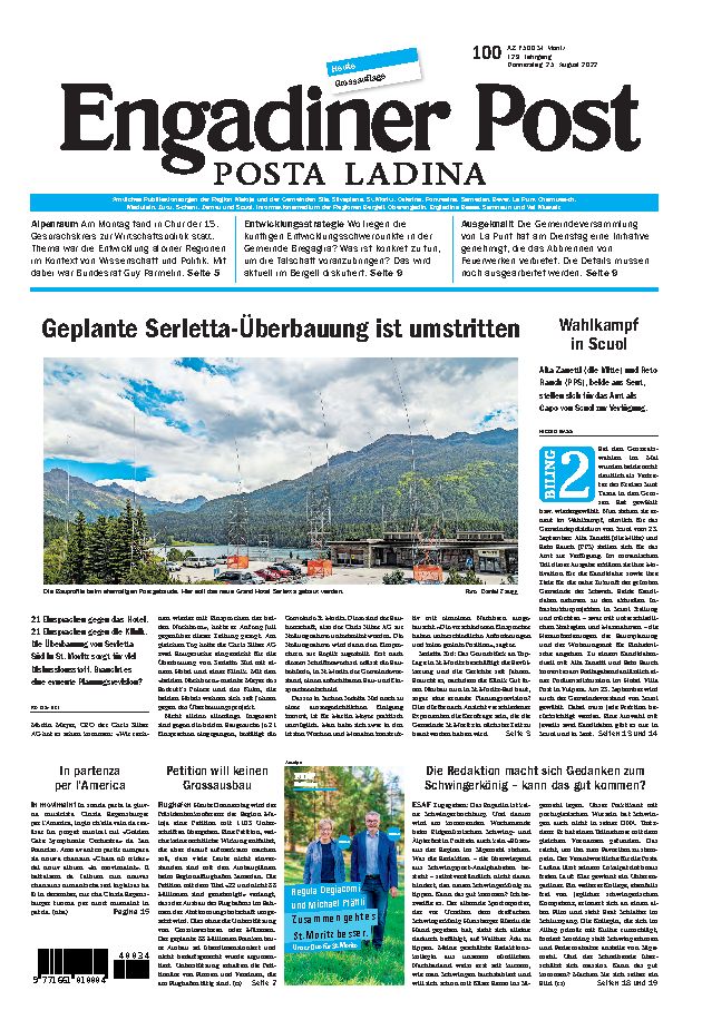 Engadiner Post Nr. 100 vom Donnerstag, 25.08.2022