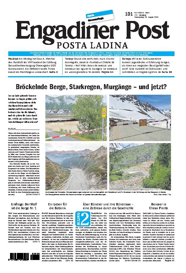 Engadiner Post Nr. 101 vom Donnerstag, 29.08.2024