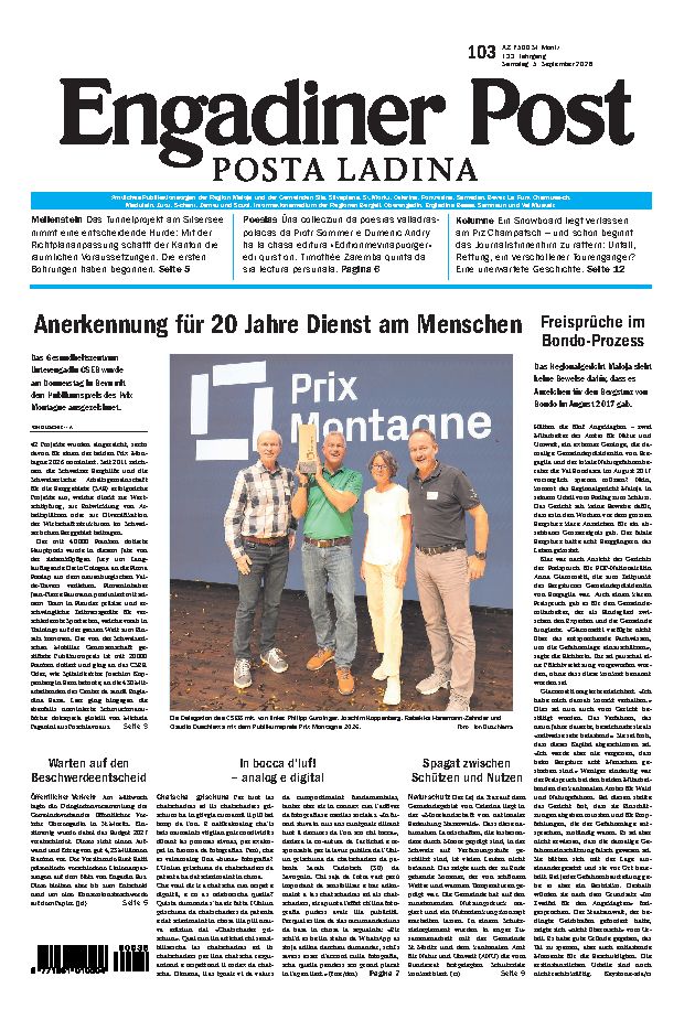 Engadiner Post Nr. 103 vom Samstag, 05.09.2026