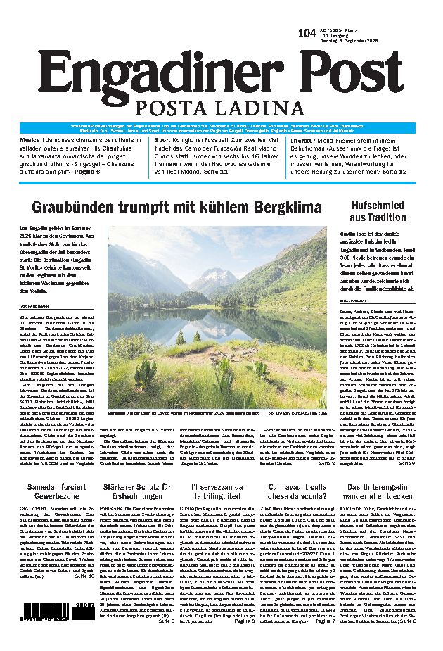 Engadiner Post Nr. 104 vom Dienstag, 08.09.2026