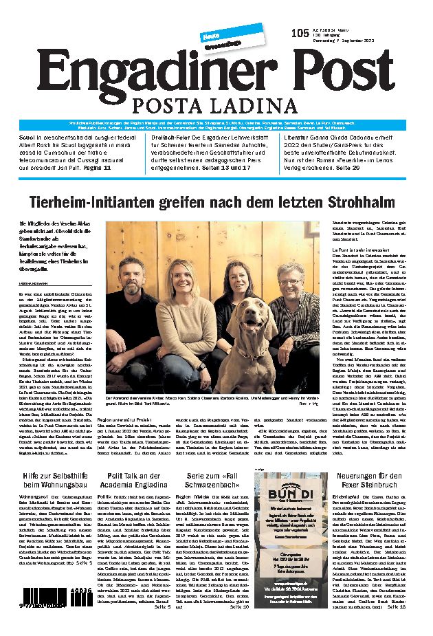 Engadiner Post Nr. 105 vom Donnerstag, 07.09.2023