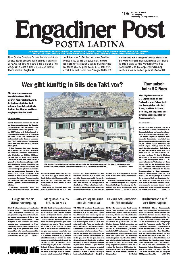 Engadiner Post Nr. 105 vom Donnerstag, 10.09.2026
