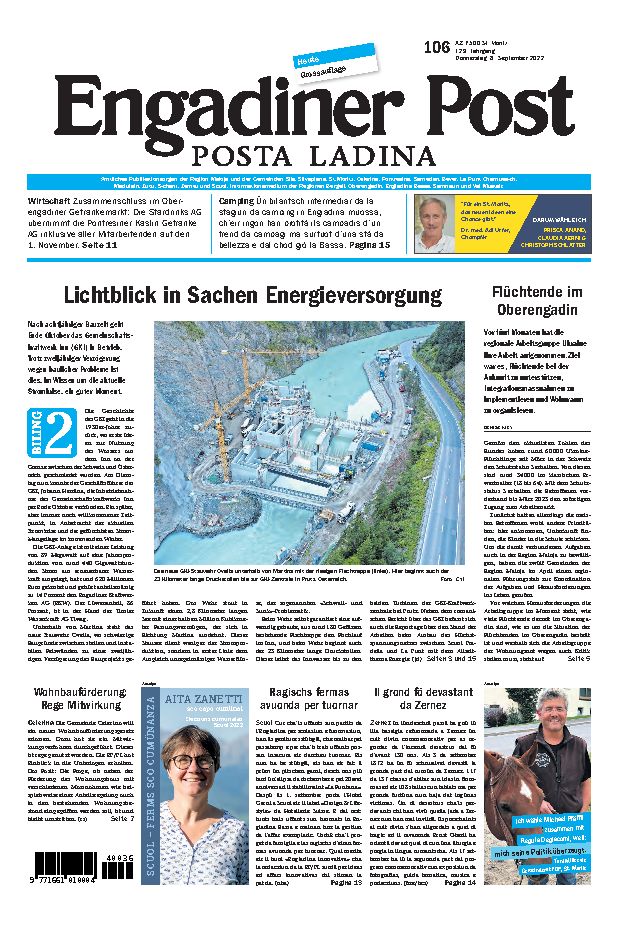Engadiner Post Nr. 106 vom Donnerstag, 08.09.2022