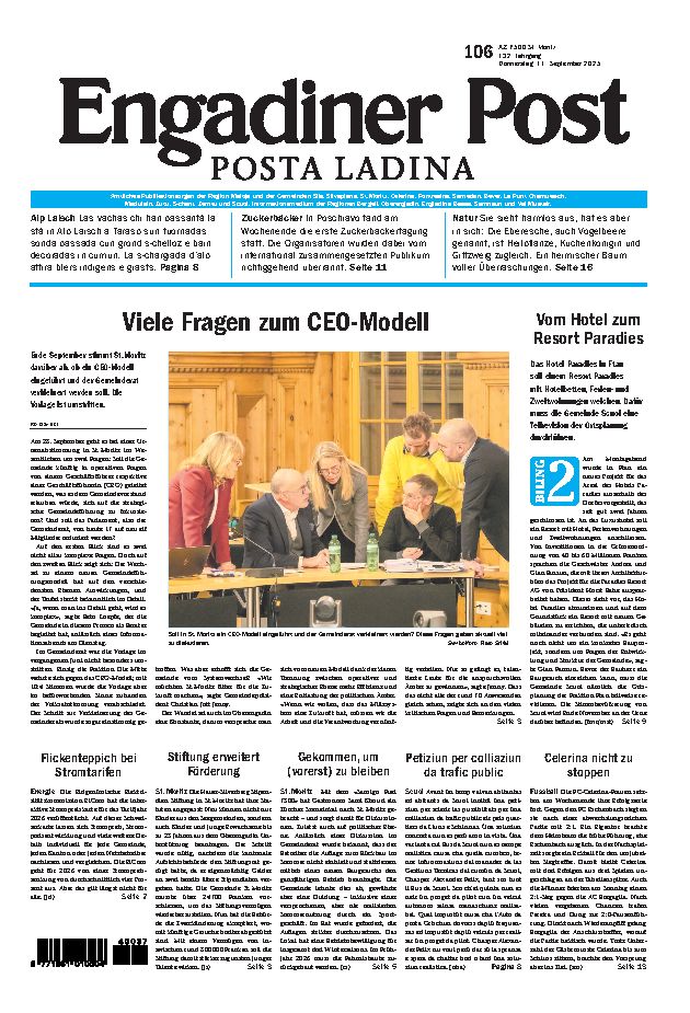 Engadiner Post Nr. 106 vom Donnerstag, 11.09.2025