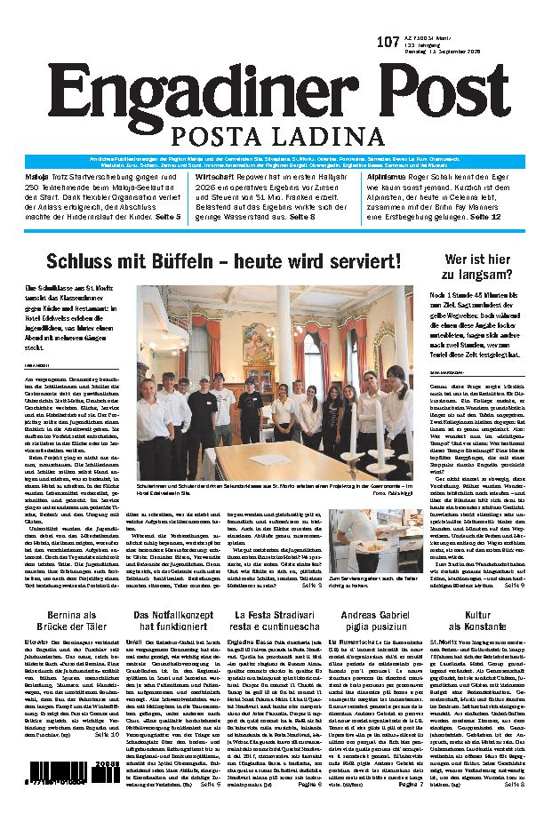 Engadiner Post Nr. 107 vom Dienstag, 15.09.2026