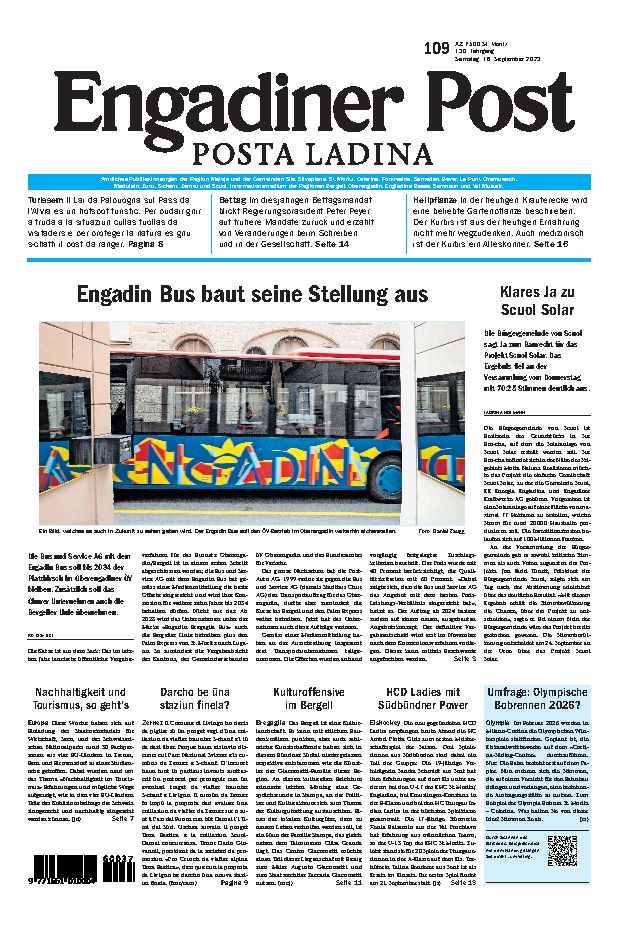 Engadiner Post Nr. 109 vom Samstag, 16.09.2023