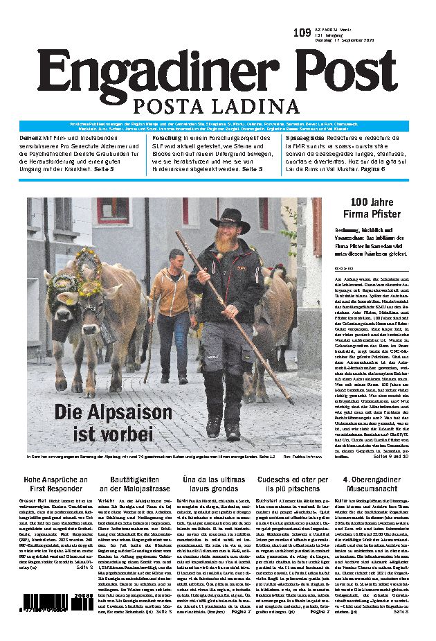 Engadiner Post Nr. 109 vom Dienstag, 17.09.2024