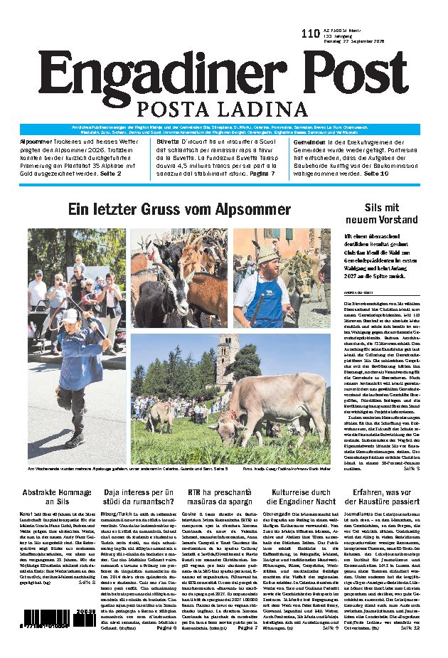 Engadiner Post Nr. 110 vom Dienstag, 22.09.2026