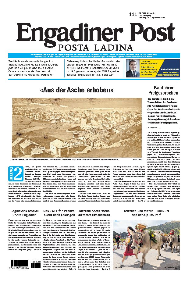 Engadiner Post Nr. 111 vom Dienstag, 20.09.2022