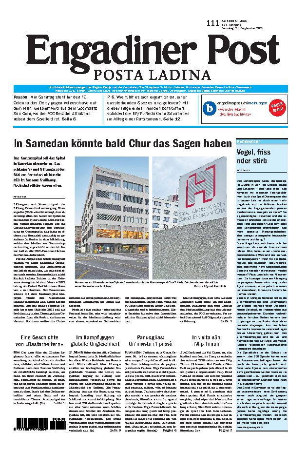Engadiner Post Nr. 111 vom Samstag, 21.09.2024