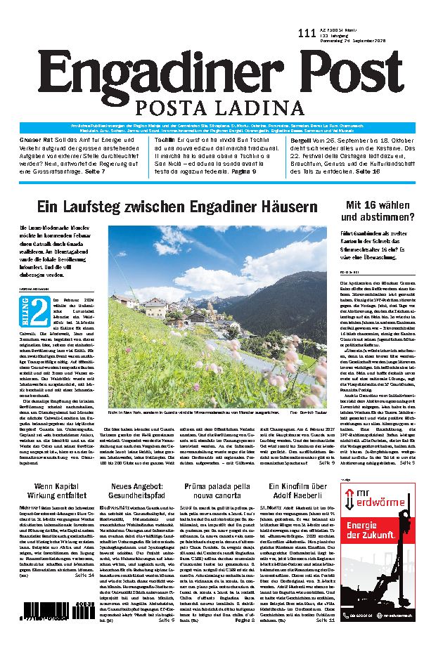 Engadiner Post Nr. 111 vom Donnerstag, 24.09.2026