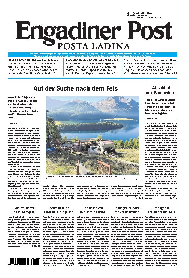 Engadiner Post Nr. 112 vom Samstag, 26.09.2026