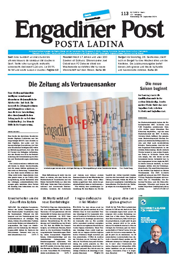 Engadiner Post Nr. 113 vom Donnerstag, 26.09.2024