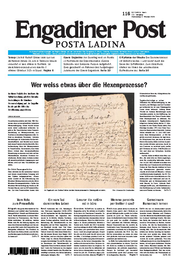 Engadiner Post Nr. 116 vom Donnerstag, 03.10.2024