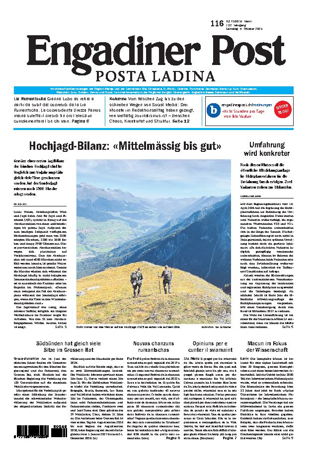 Engadiner Post Nr. 116 vom Samstag, 04.10.2025