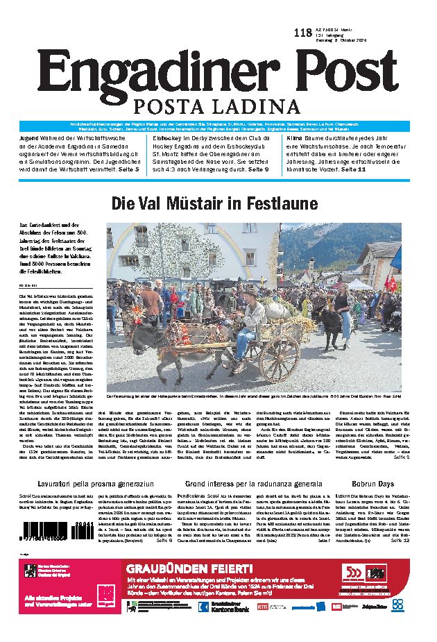 Engadiner Post Nr. 118 vom Dienstag, 08.10.2024