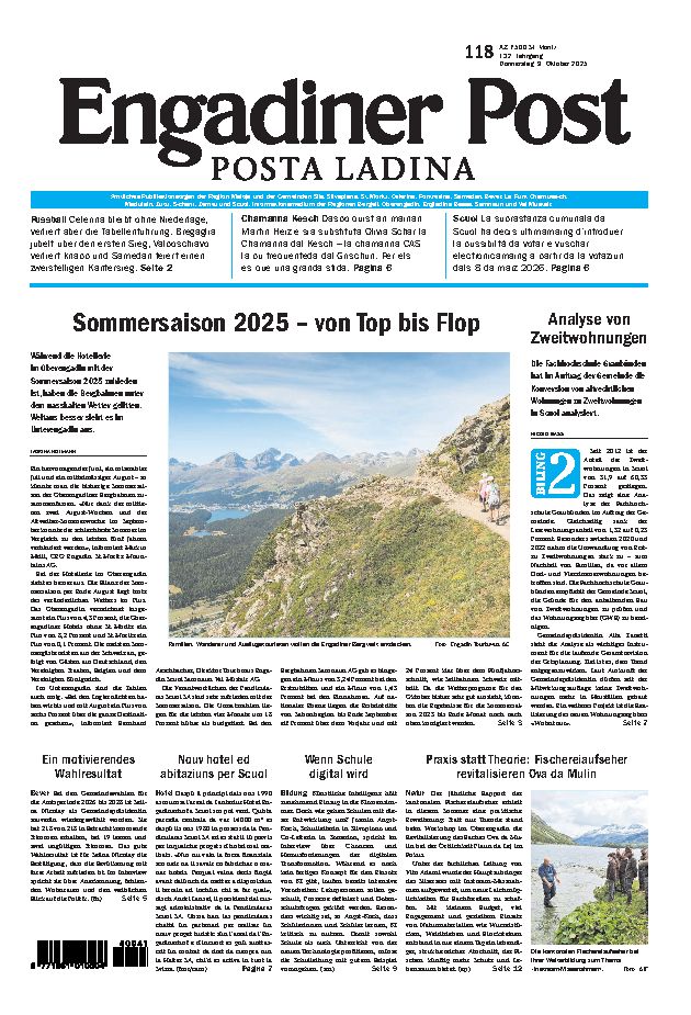 Engadiner Post Nr. 118 vom Donnerstag, 09.10.2025