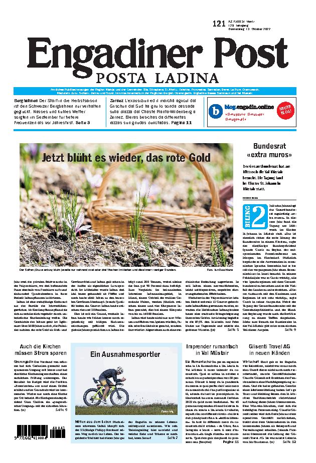 Engadiner Post Nr. 121 vom Donnerstag, 13.10.2022