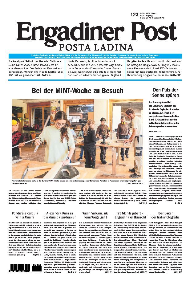 Engadiner Post Nr. 123 vom Dienstag, 21.10.2025