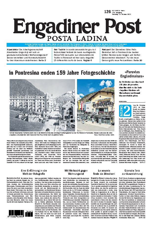 Engadiner Post Nr. 126 vom Dienstag, 25.10.2022