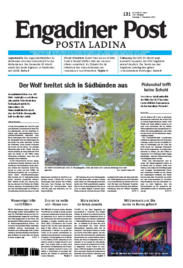 Engadiner Post Nr. 131 vom Dienstag, 07.11.2023