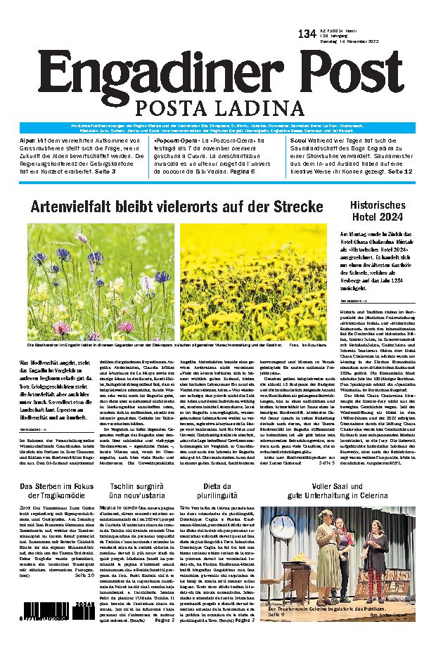 Engadiner Post Nr. 134 vom Dienstag, 14.11.2023