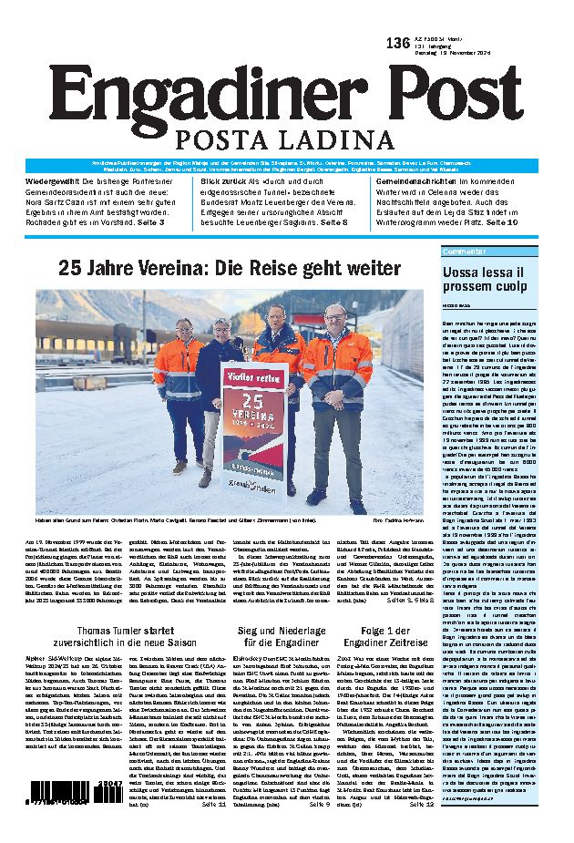 Engadiner Post Nr. 136 vom Dienstag, 19.11.2024