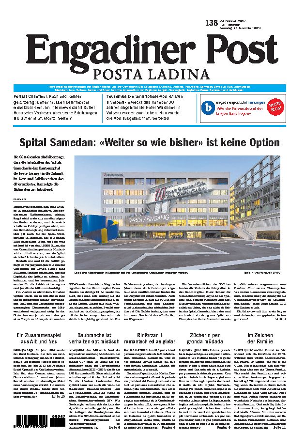 Engadiner Post Nr. 138 vom Samstag, 23.11.2024