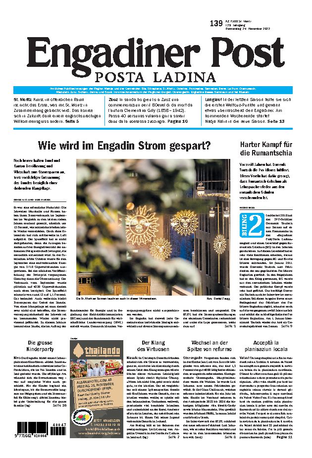 Engadiner Post Nr. 139 vom Donnerstag, 24.11.2022