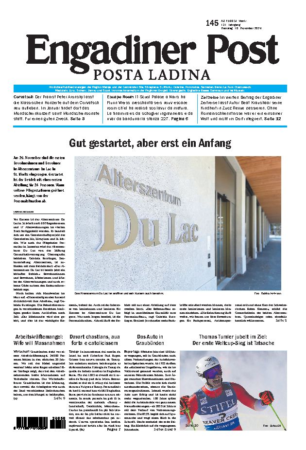 Engadiner Post Nr. 145 vom Dienstag, 10.12.2024