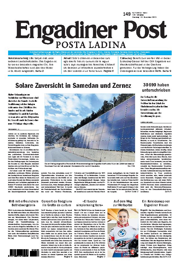Engadiner Post Nr. 149 vom Dienstag, 19.12.2023